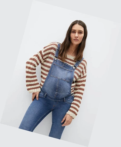 Kombinéza Mango Maternity Dungaree Damske Modre | SK861127