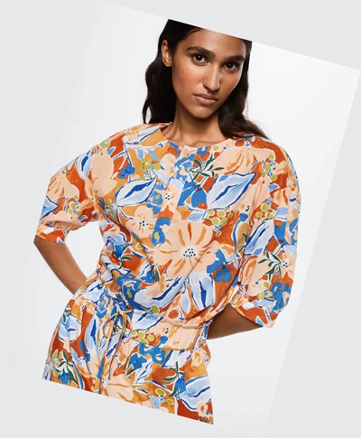 Kosele Mango Floral Print Damske Oranžové | SK862045