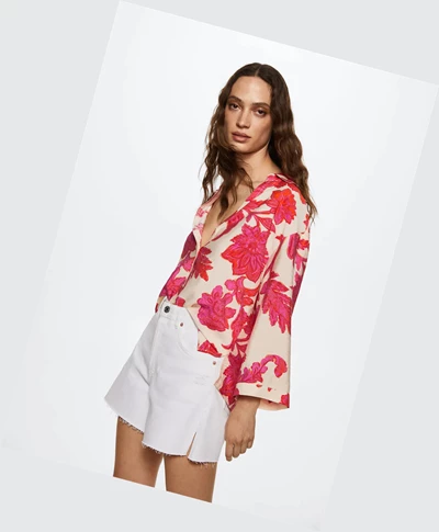 Kosele Mango Floral-print Flowy Damske Biele | SK861952