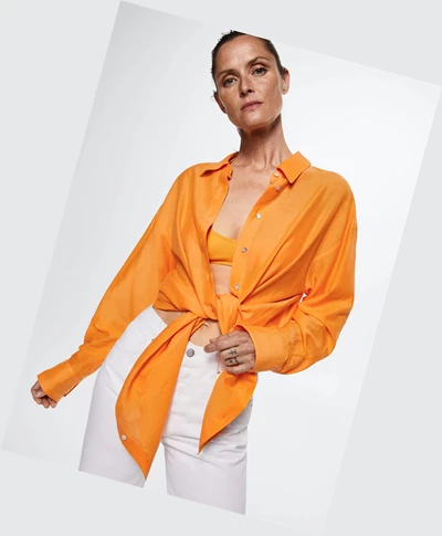 Kosele Mango Oversize Bavlnene Damske Oranžové | SK861674