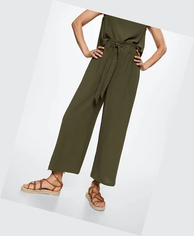 Nohavice Mango Bow Culottes Damske Hnedožltý | SK861283