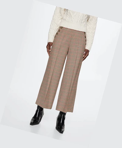 Nohavice Mango Buttons Culottes Damske Červené | SK861366