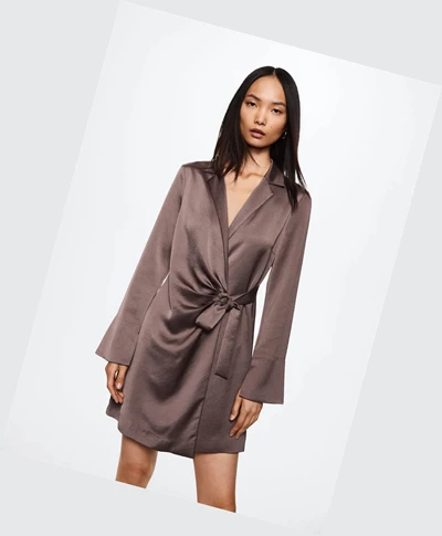 Saty Mango Satin Shirt Damske Bordove | SK860752