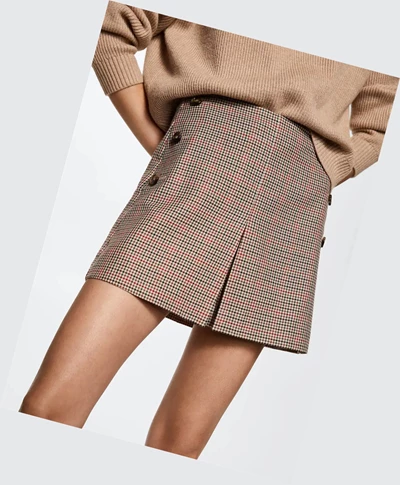 Sukne Mango Houndstooth Skirts Damske Hnede | SK861166