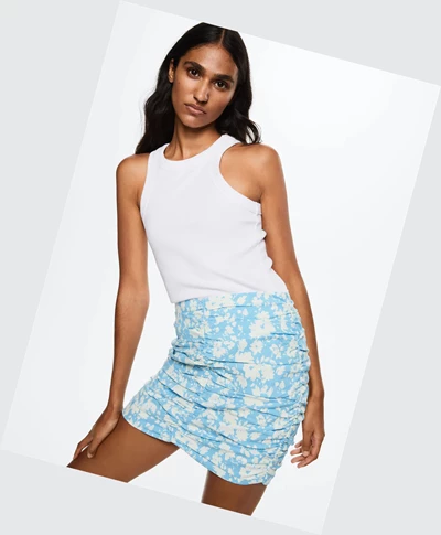 Sukne Mango Printed Plisované Skirts Damske Modre | SK861198