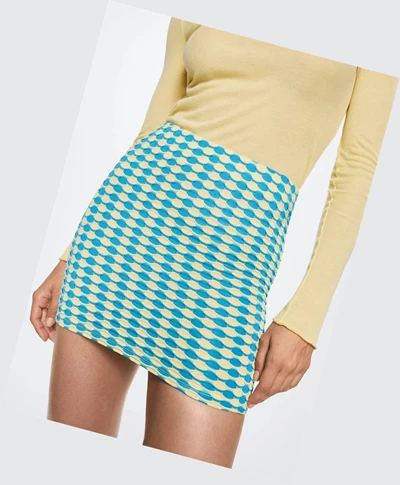 Sukne Mango Textured Skirts Damske Tyrkysové | SK861173