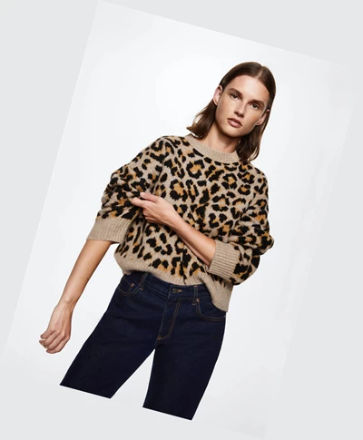 Svetre Mango Animal Print Damske Hnede | SK862413