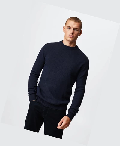 Svetre Mango Cashmere Vlna Panske Námornícka Modrá | SK862575