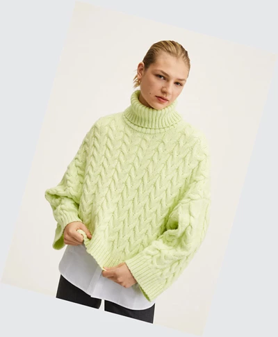 Svetre Mango Oversize Knit Damske Lime | SK862414