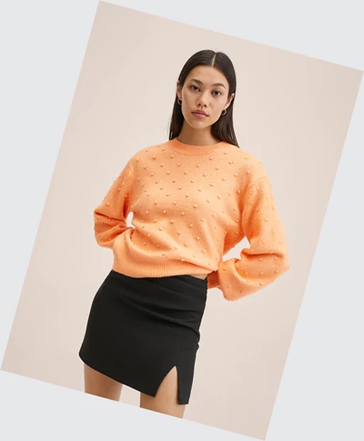 Svetre Mango Textured Knit Damske Clementine | SK862372