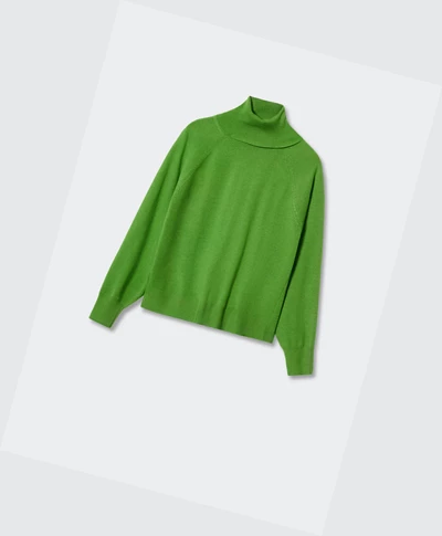 Svetre Mango Turtleneck Pletené Damske Zelene | SK862358