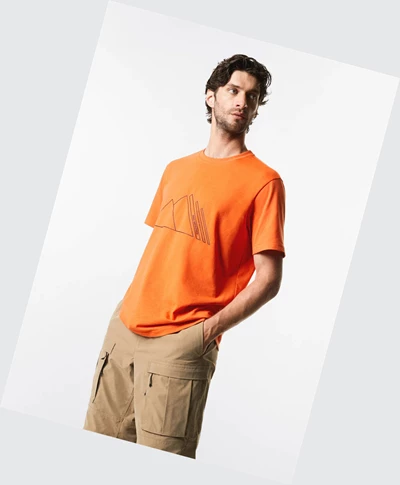 Tričko Mango Printed Priedušná Panske Oranžové | SK863122